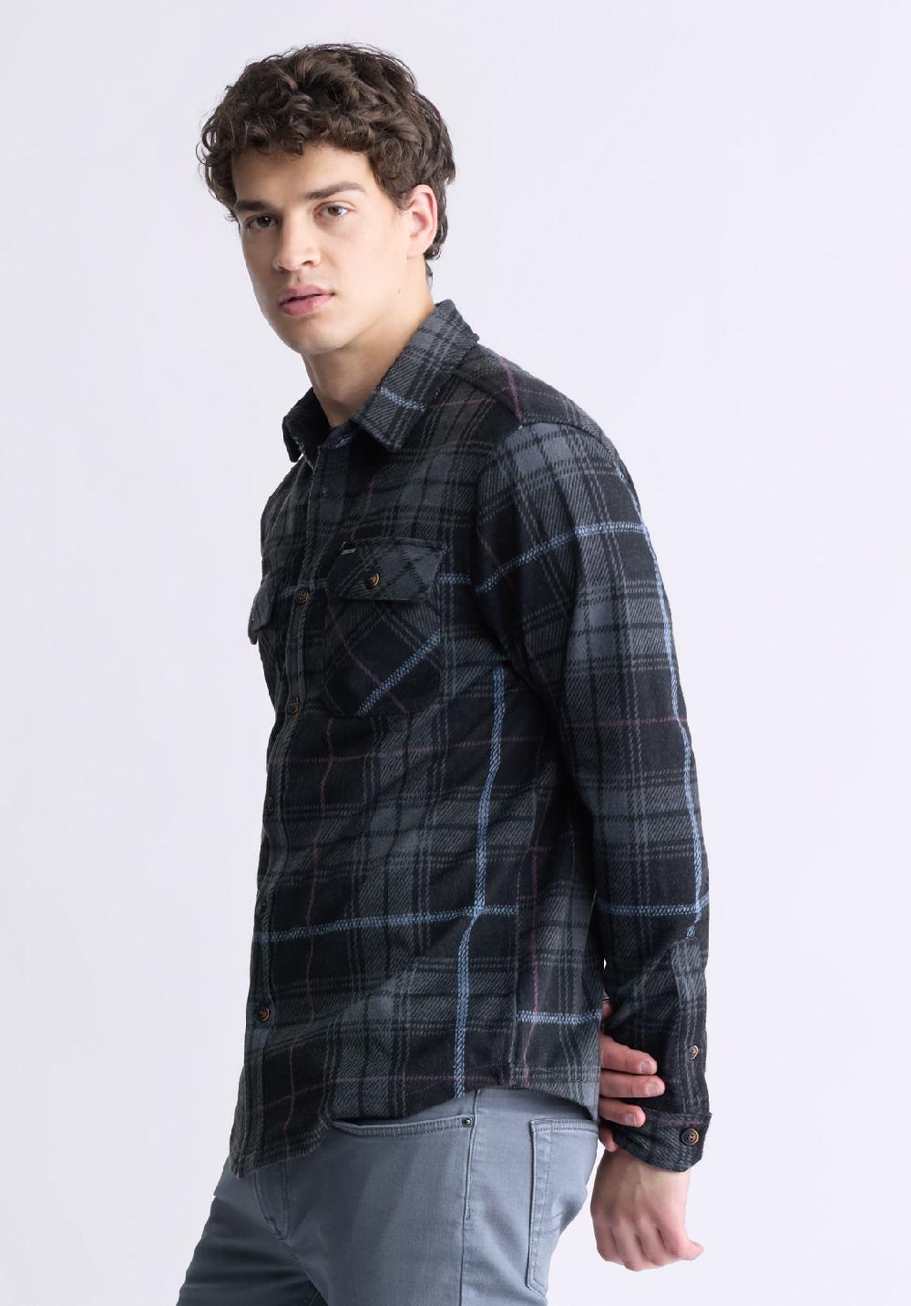 Buffalo David Bitton Samme Men's Blanket Shirt In Black Plaid