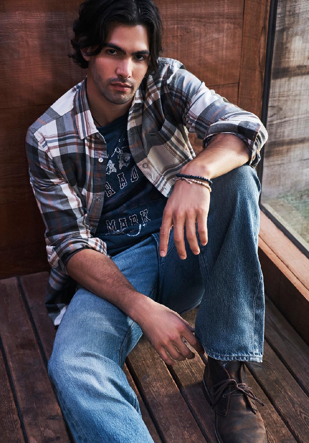 Buffalo David Bitton Sander Men's Long-Sleeve Shirt In Fern Plaid