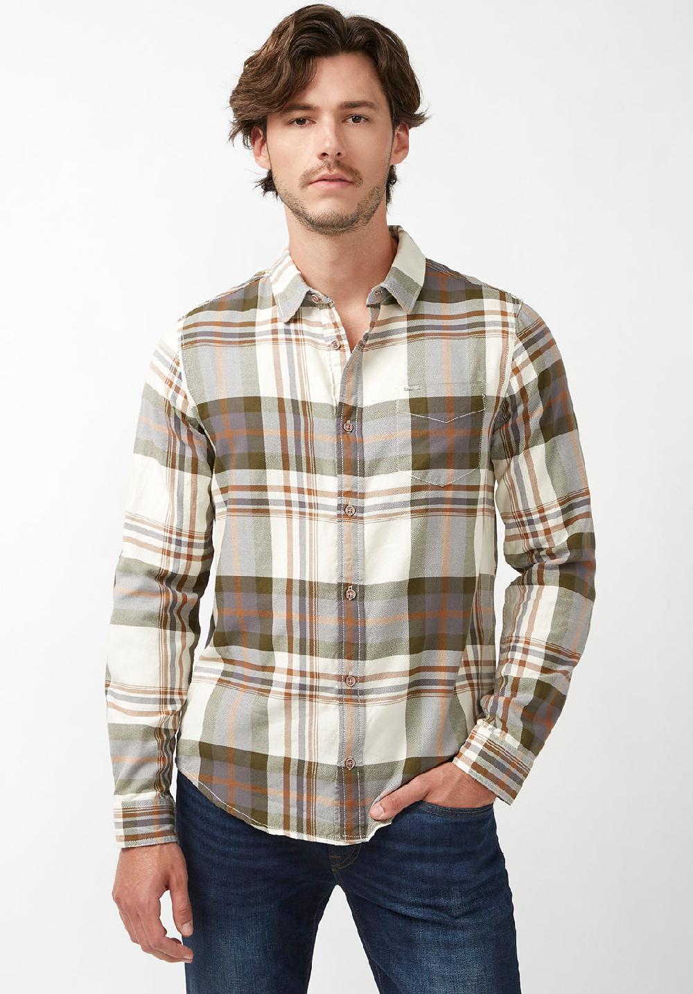 Buffalo David Bitton Sander Men's Long-Sleeve Shirt In Fern Plaid