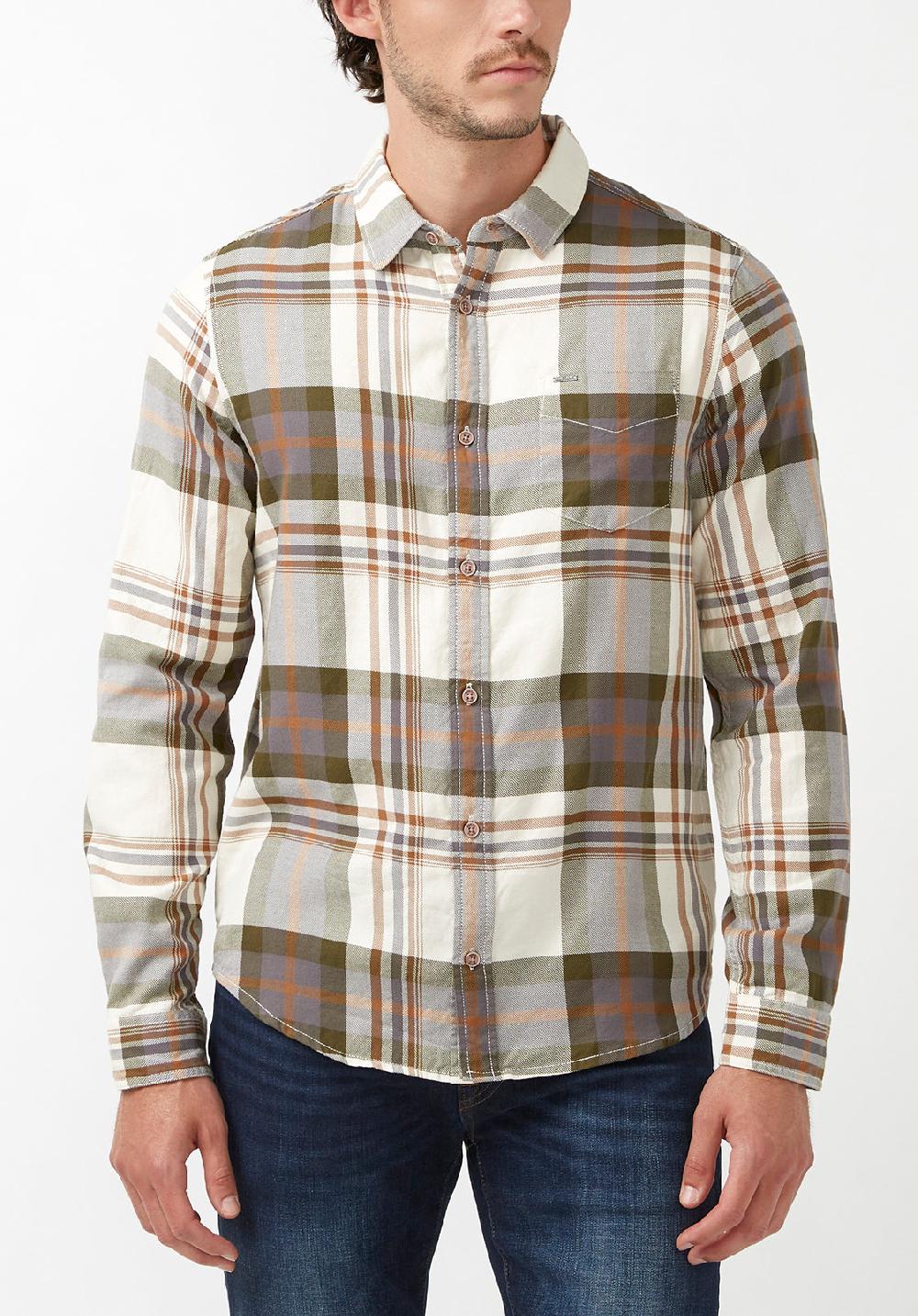 buffalo david bitton Sander Men's Long-Sleeve Shirt in Fern Plaid