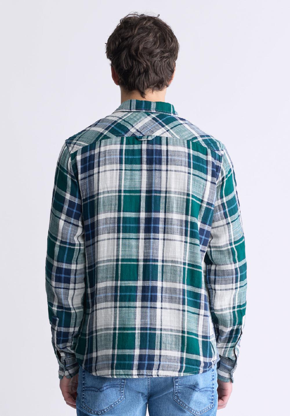 Buffalo David Bitton Saolo Men's Long-Sleeve Plaid Shirt Forest Green