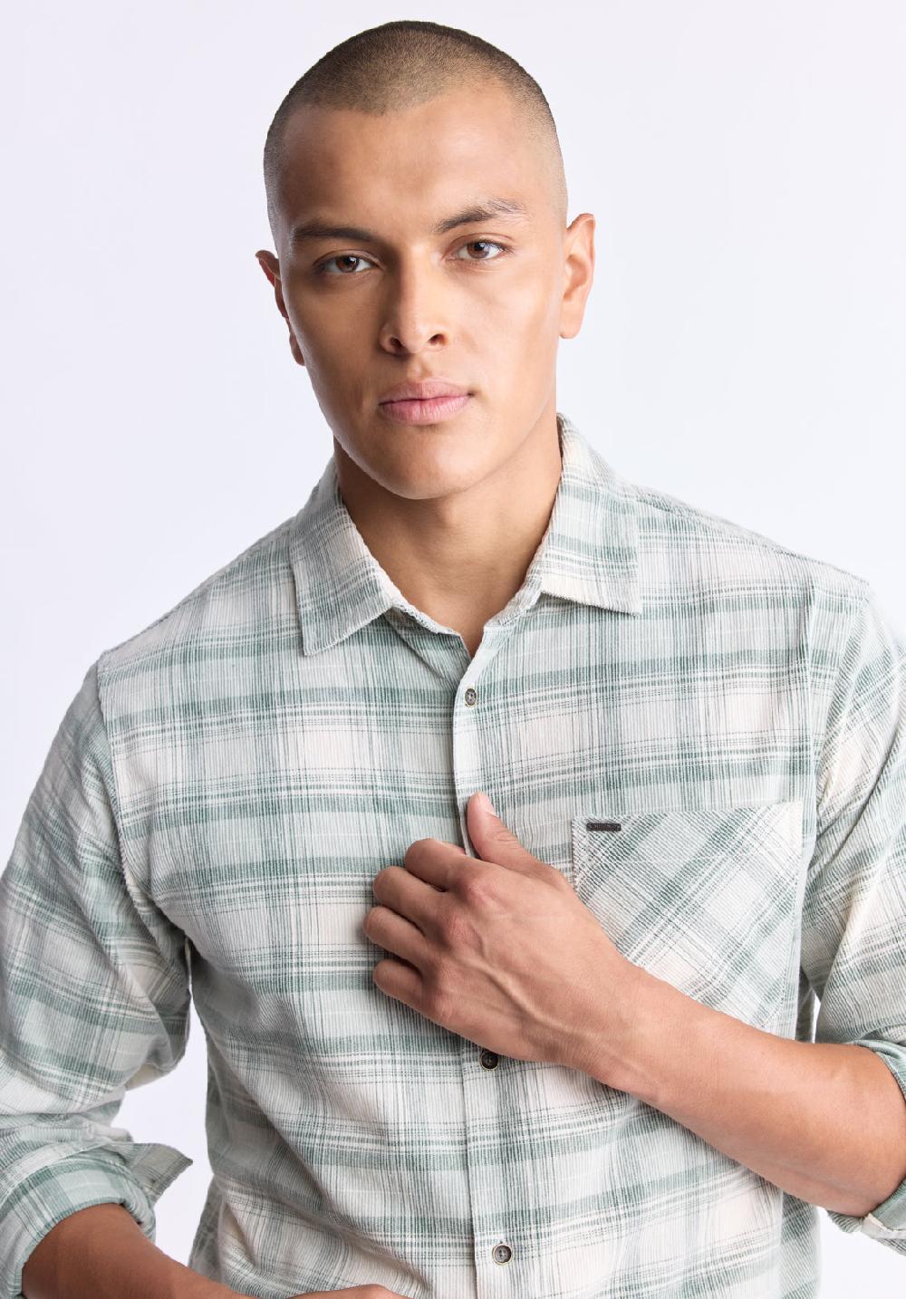 Buffalo David Bitton Satro Men's Plaid Button-Up Shirt Green