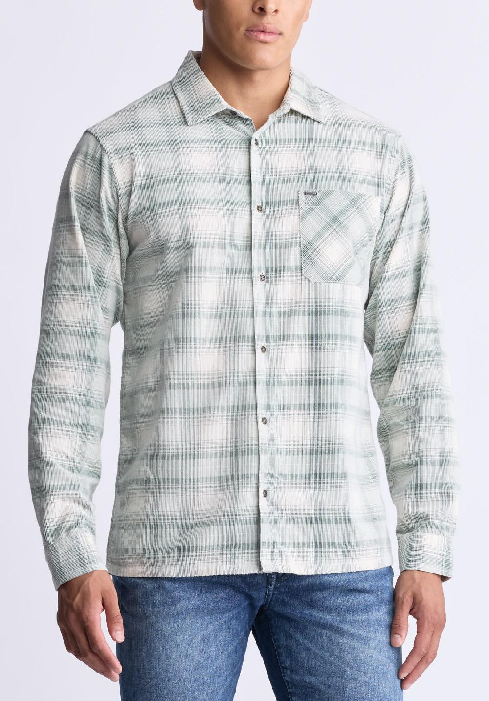 buffalo david bitton Satro Men's Plaid Button-Up Shirt Green