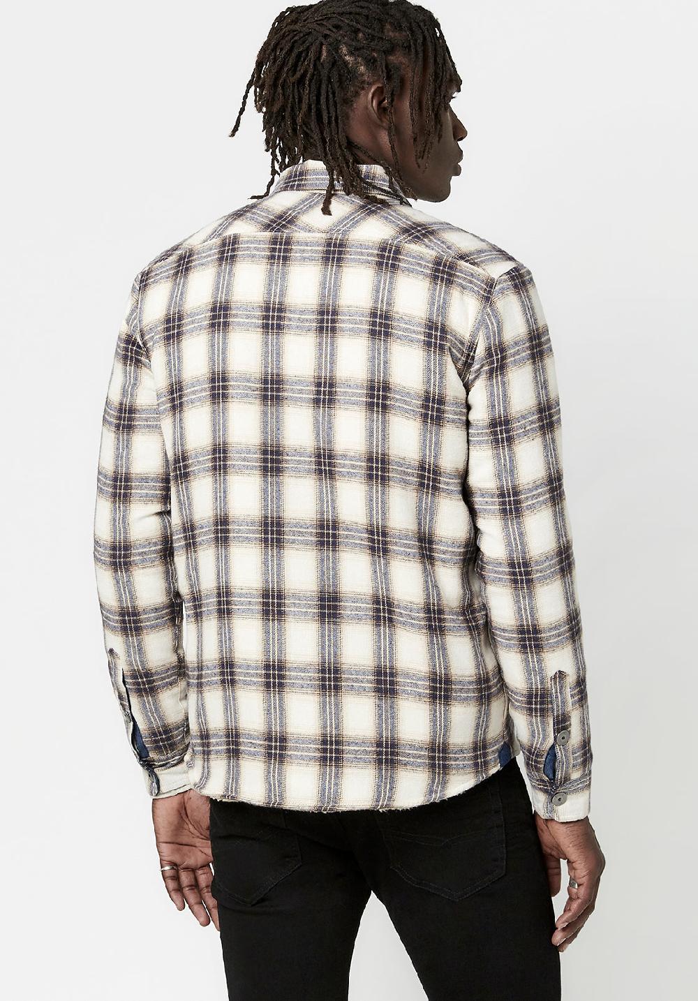 Buffalo David Bitton Saxul Men's Shearling Shacket In White Plaid