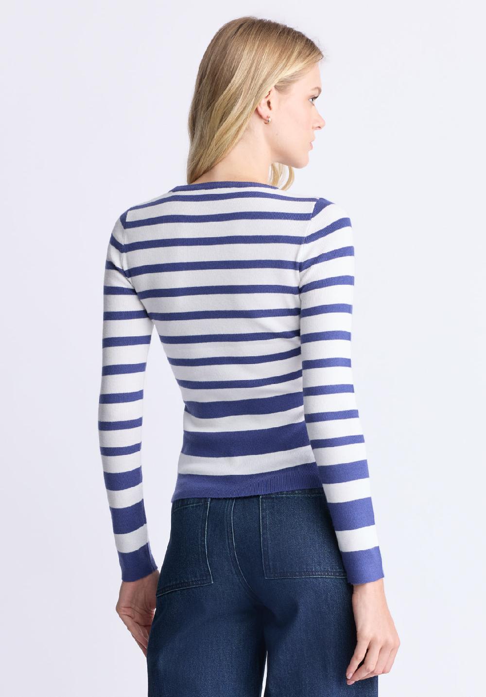 Buffalo David Bitton Scotlyn Women's Striped Long-Sleeve Sweater White & Blue