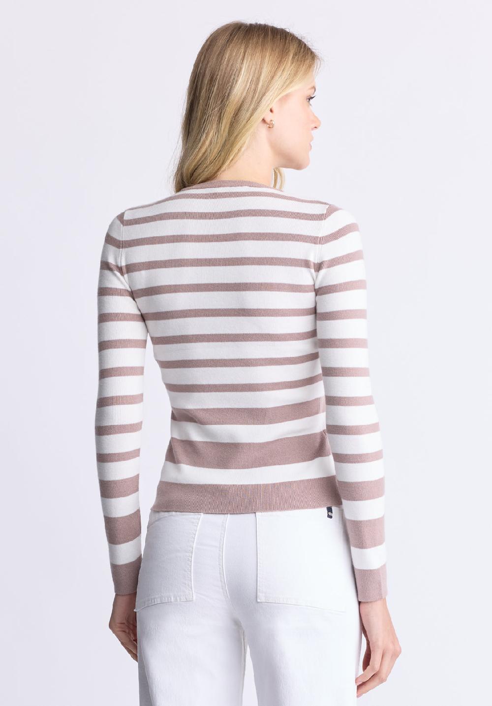 Buffalo David Bitton Scotlyn Women's Striped Long-Sleeve Sweater White & Tan