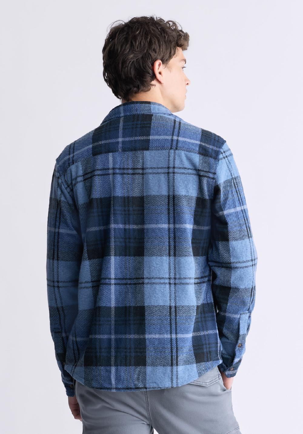 Buffalo David Bitton Sebbe Men's Blanket Shirt In Whale Plaid