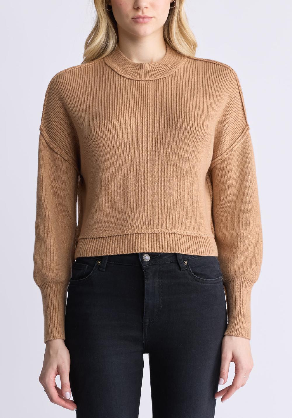 buffalo david bitton Seema Women's Long-Sleeve Loose-Fit Sweater Croissant