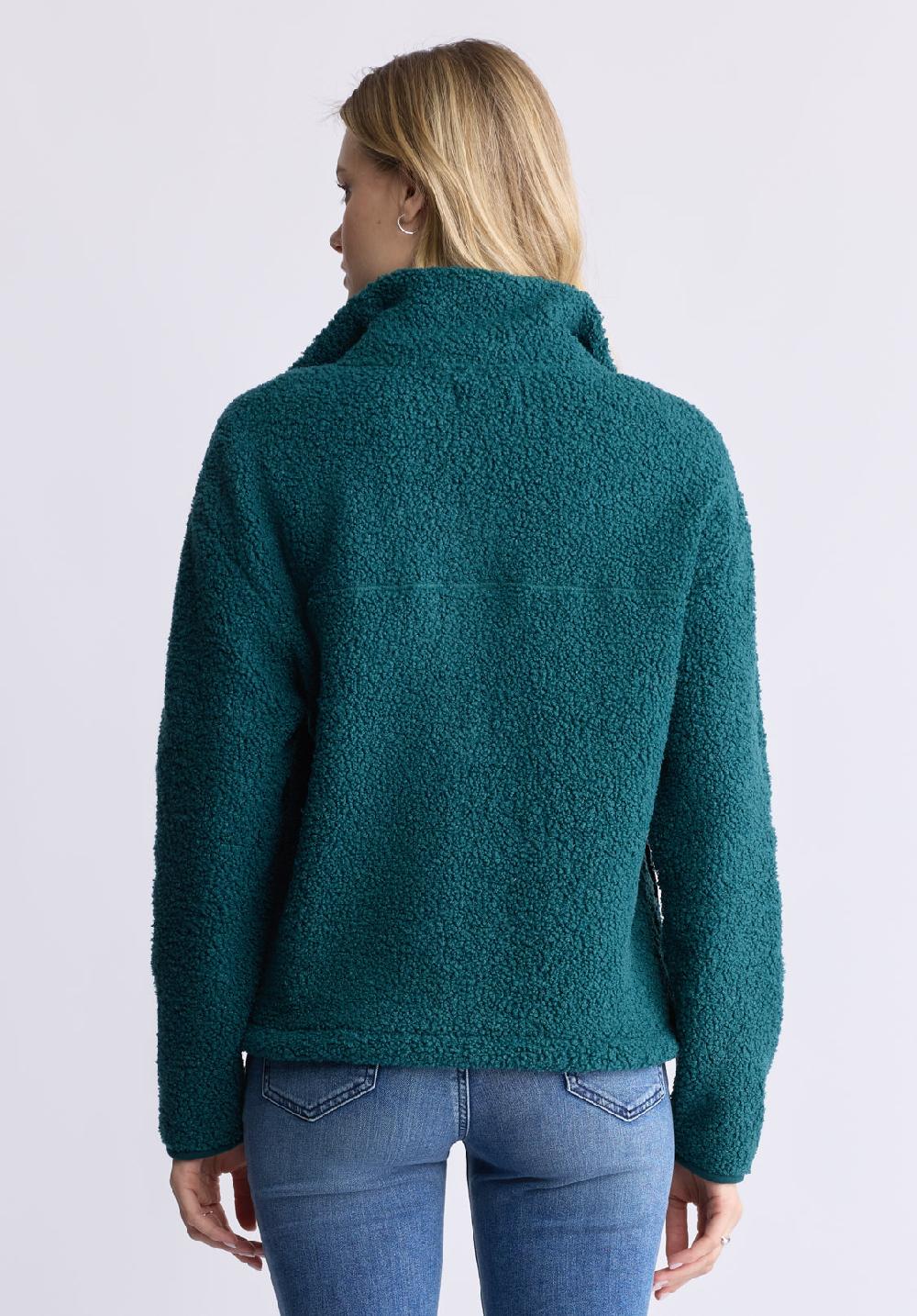 Buffalo David Bitton Sena Women's Sherpa Jacket With Chest Pocket Dark Sea