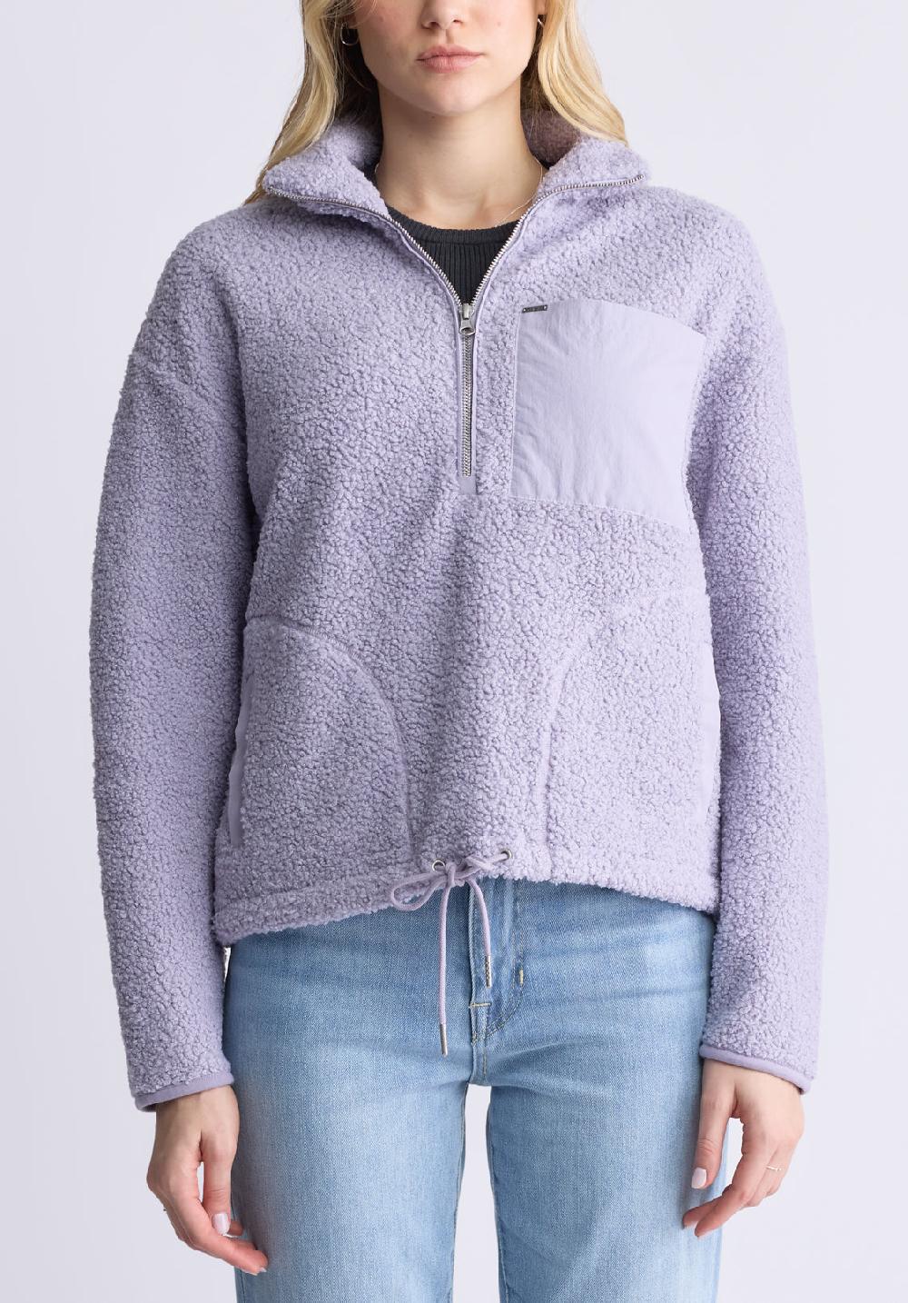 buffalo david bitton Sena Women's Sherpa Jacket with Chest Pocket Thistle Purple