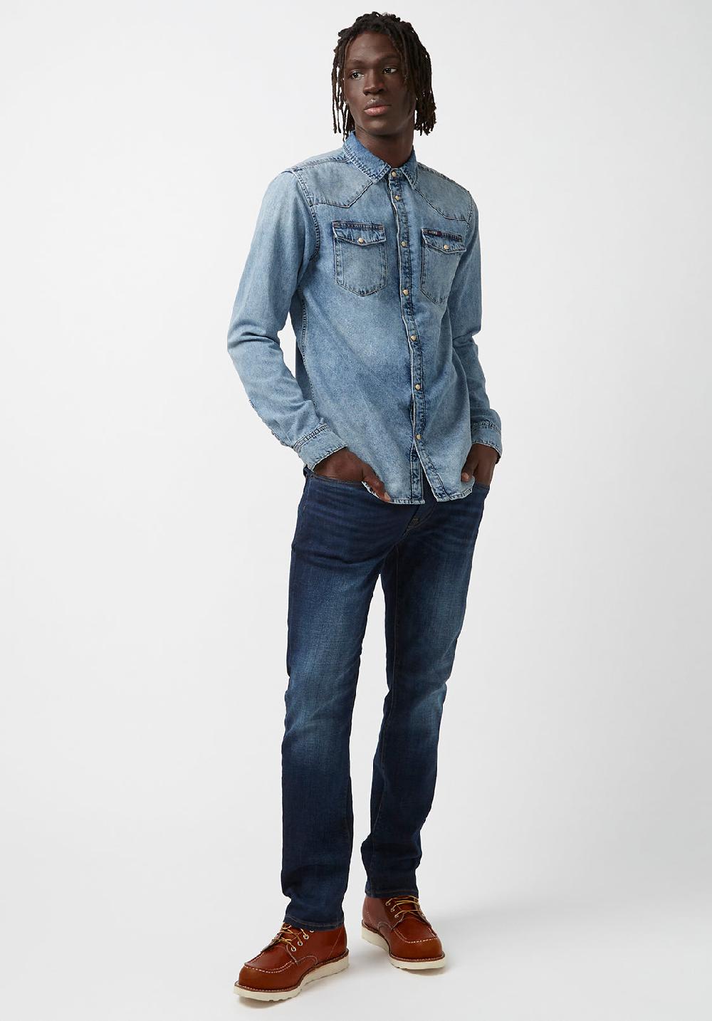 Buffalo David Bitton Sheldon Men’s Long-Sleeve Shirt In Light Denim Blue