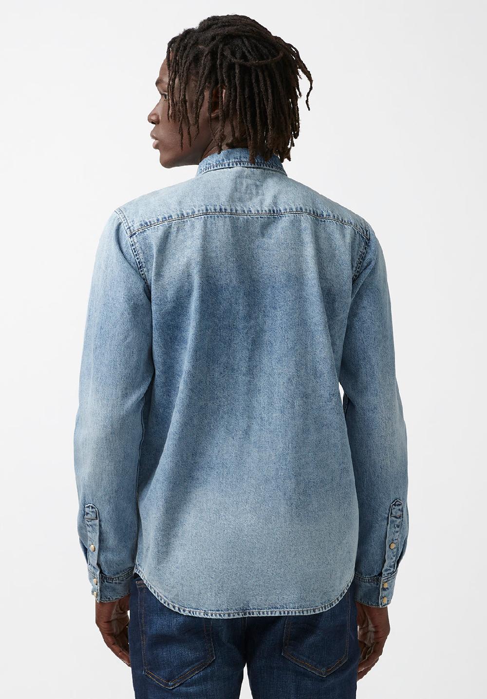 Buffalo David Bitton Sheldon Men’s Long-Sleeve Shirt In Light Denim Blue