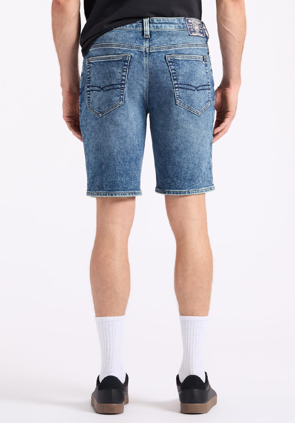 Buffalo David Bitton Short Droit Décontracté Freedom Flex Pour Homme Dean Indigo Vintage Sablé