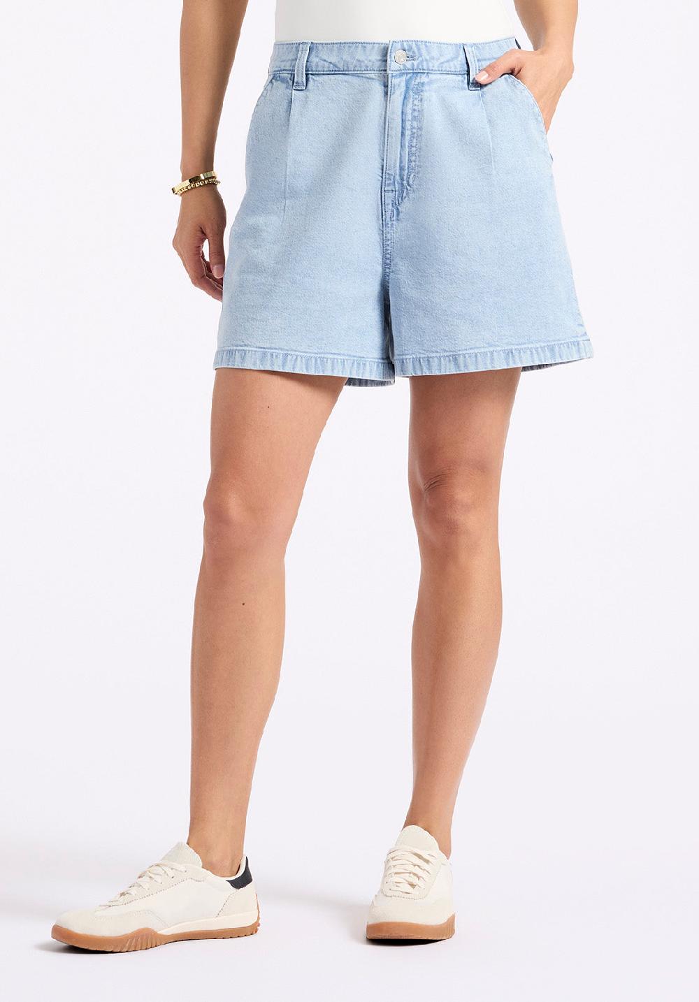 buffalo david bitton Short en denim décontracté pour femme Gaga Bleu délavé