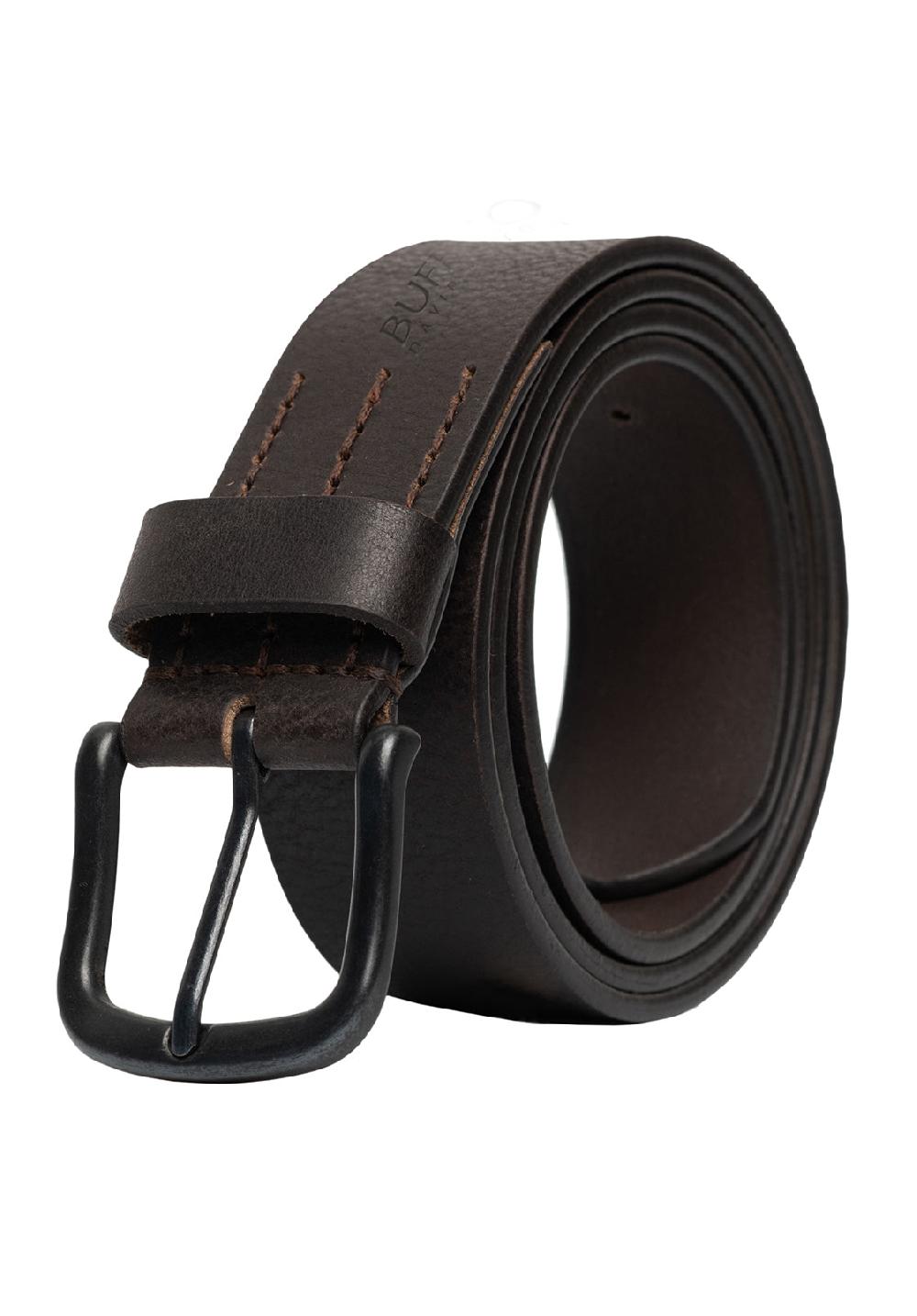 Buffalo David Bitton Shrunken Full Grain Brown Buffalo Leather With Blackened Finish