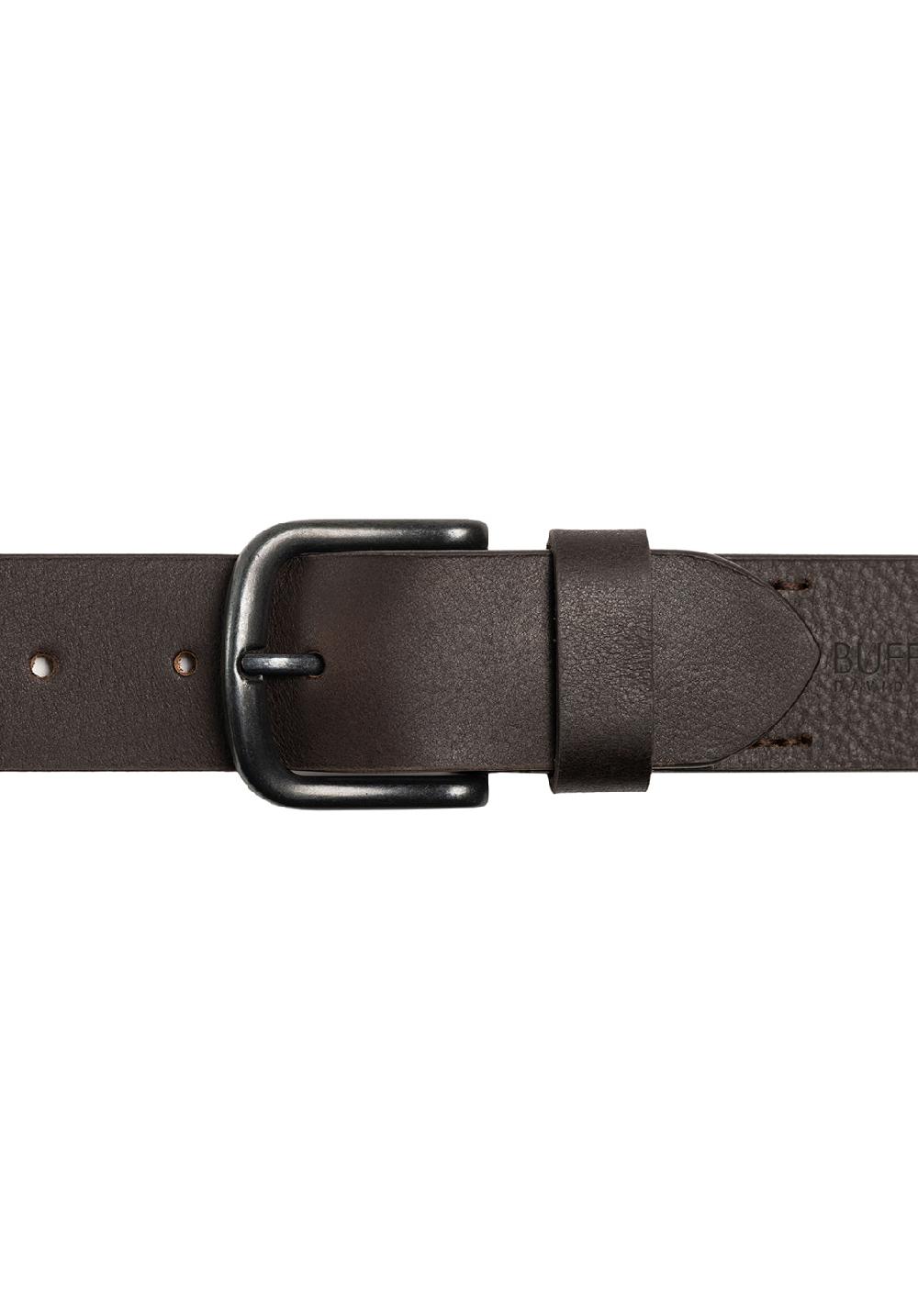 Buffalo David Bitton Shrunken Full Grain Brown Buffalo Leather With Blackened Finish