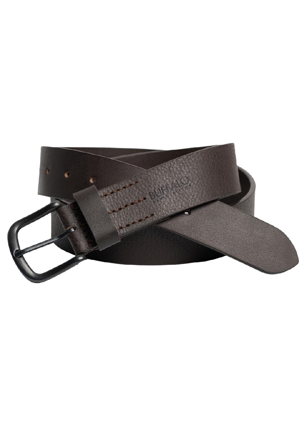 buffalo david bitton Shrunken Full Grain Brown Buffalo Leather with Blackened Finish
