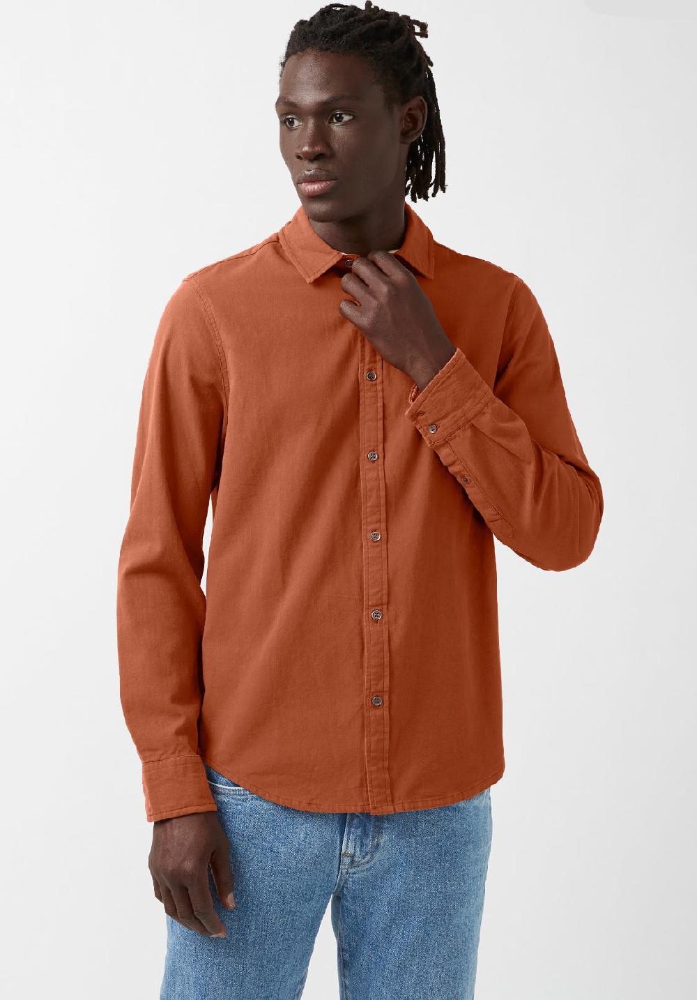 Buffalo David Bitton Siamik Men's Long-Sleeve Shirt In Orange