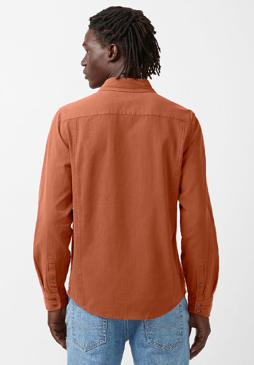 Buffalo David Bitton Siamik Men's Long-Sleeve Shirt In Orange