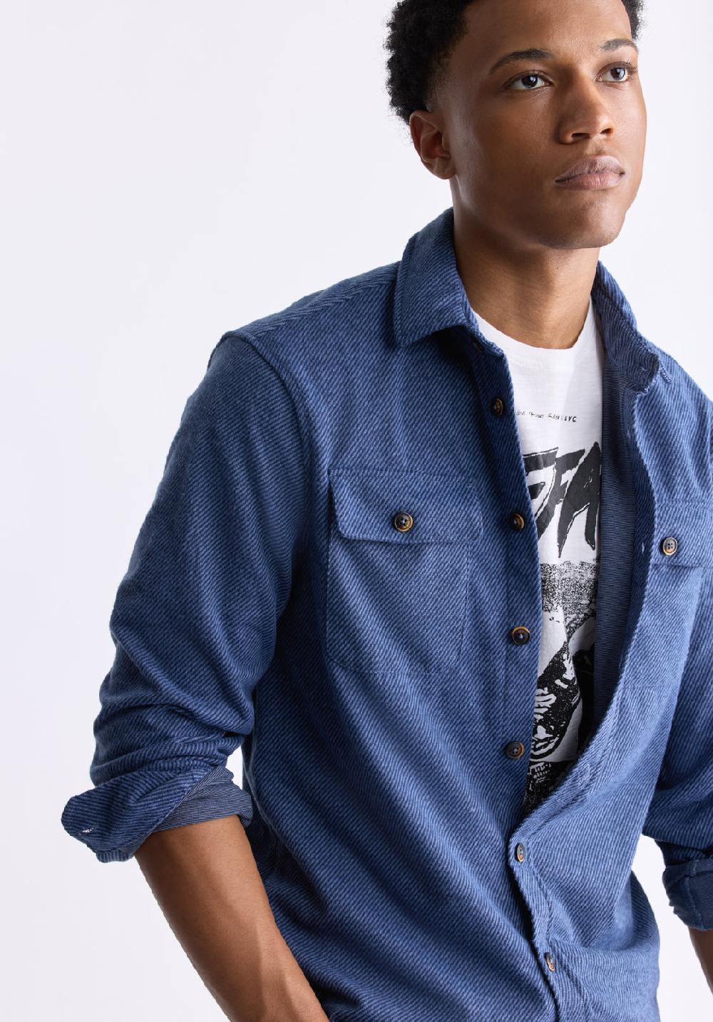 Buffalo David Bitton Sigge Men's Blanket Shirt In Blue