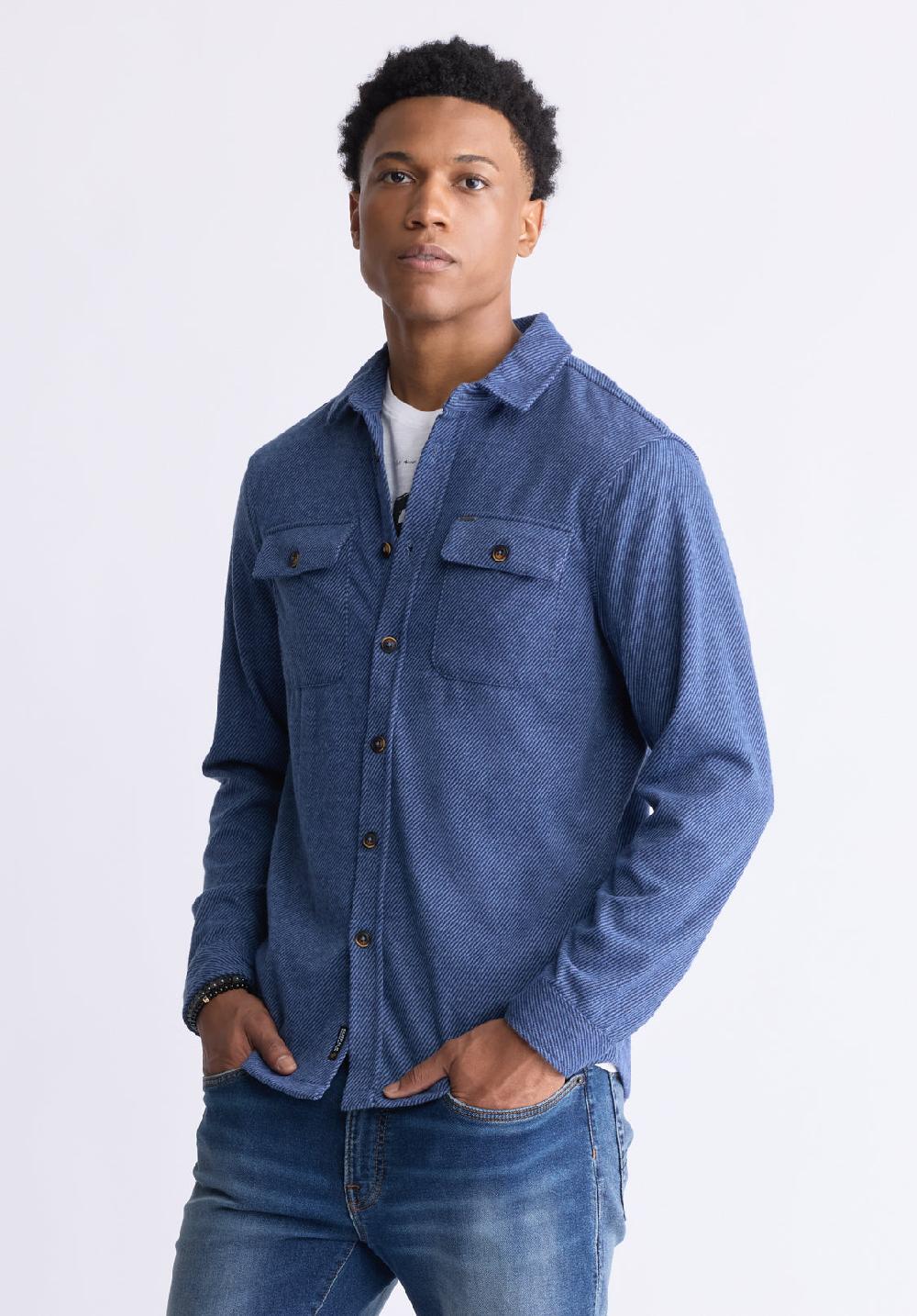 Buffalo David Bitton Sigge Men's Blanket Shirt In Blue