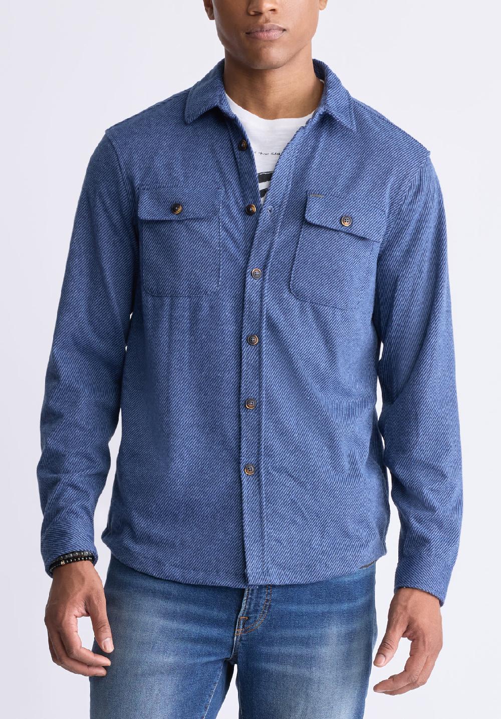 buffalo david bitton Sigge Men's Blanket Shirt in Blue