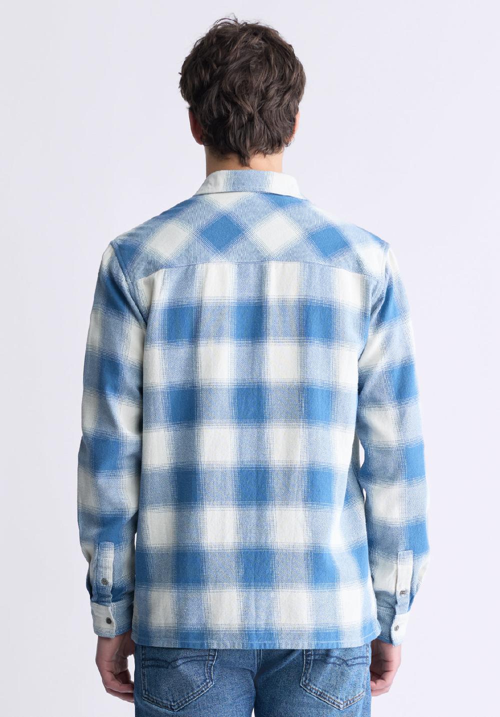Buffalo David Bitton Sinclair Men's Long-Sleeve Plaid Shirt Blue