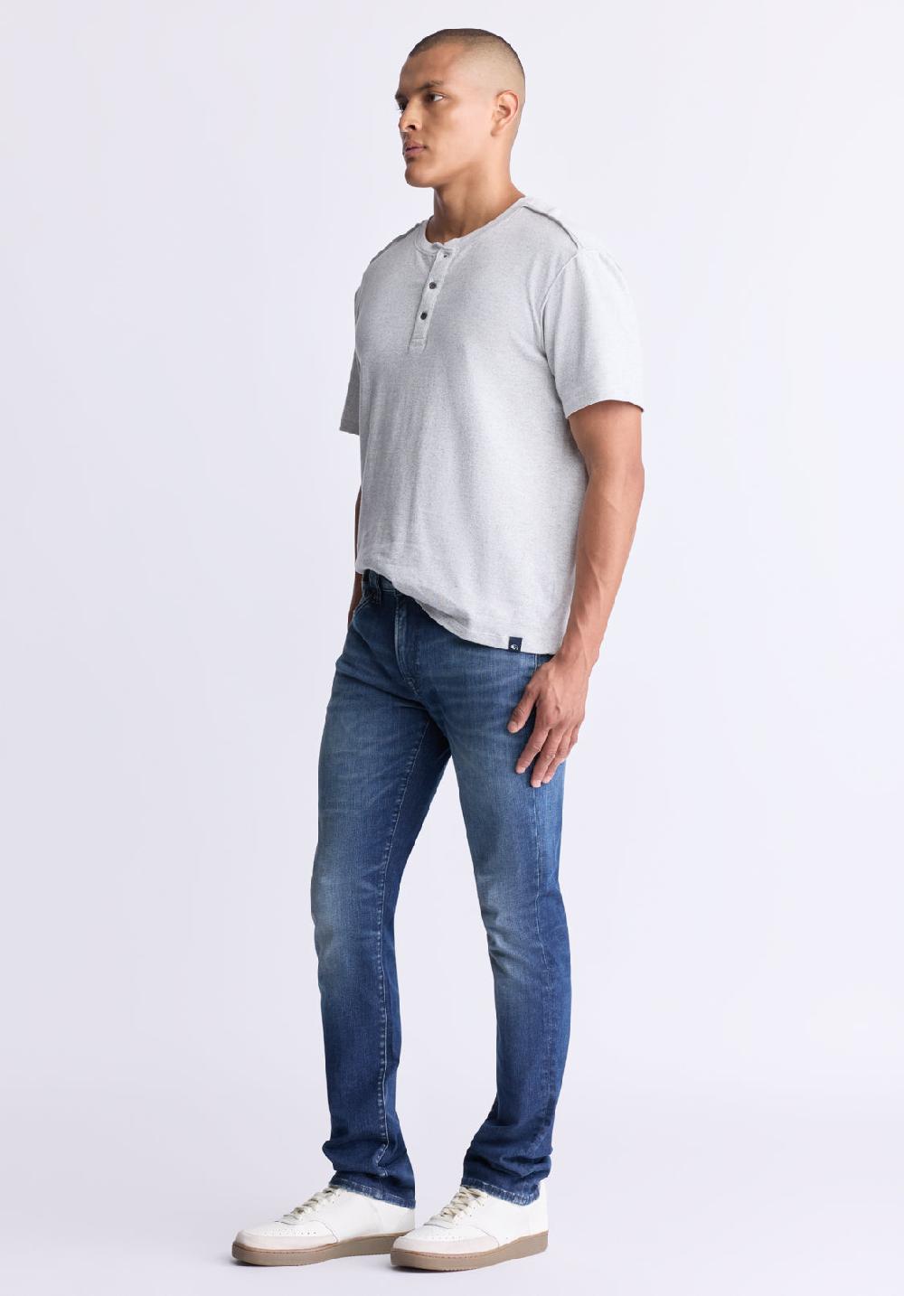 Buffalo David Bitton Slim Ash Men's Crinkled And Worn Jeans Indigo