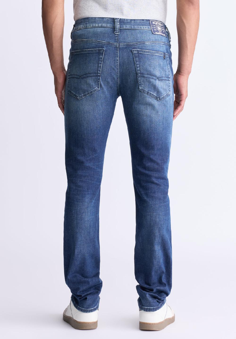 Buffalo David Bitton Slim Ash Men's Crinkled And Worn Jeans Indigo