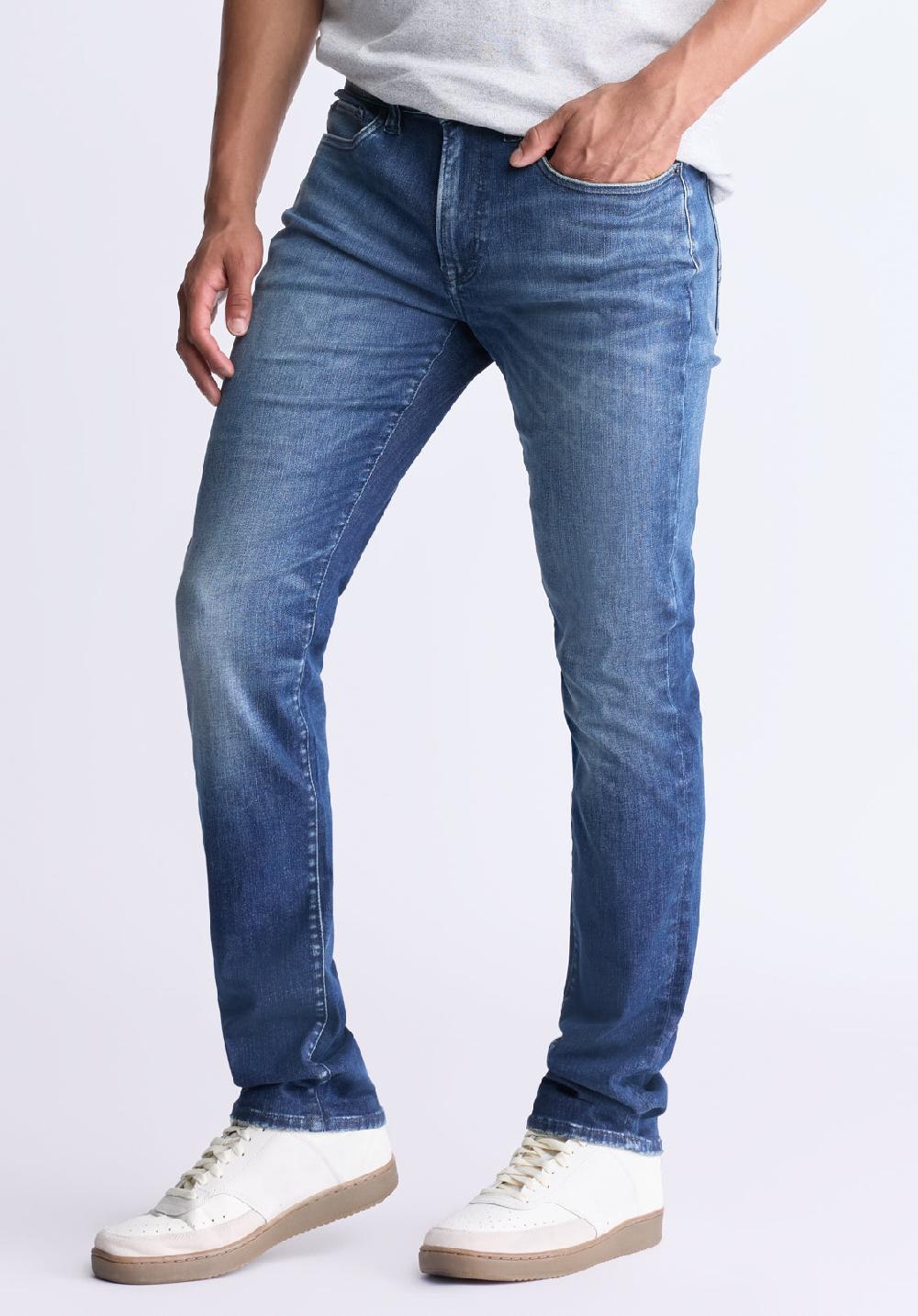 Buffalo David Bitton Slim Ash Men's Crinkled And Worn Jeans Indigo