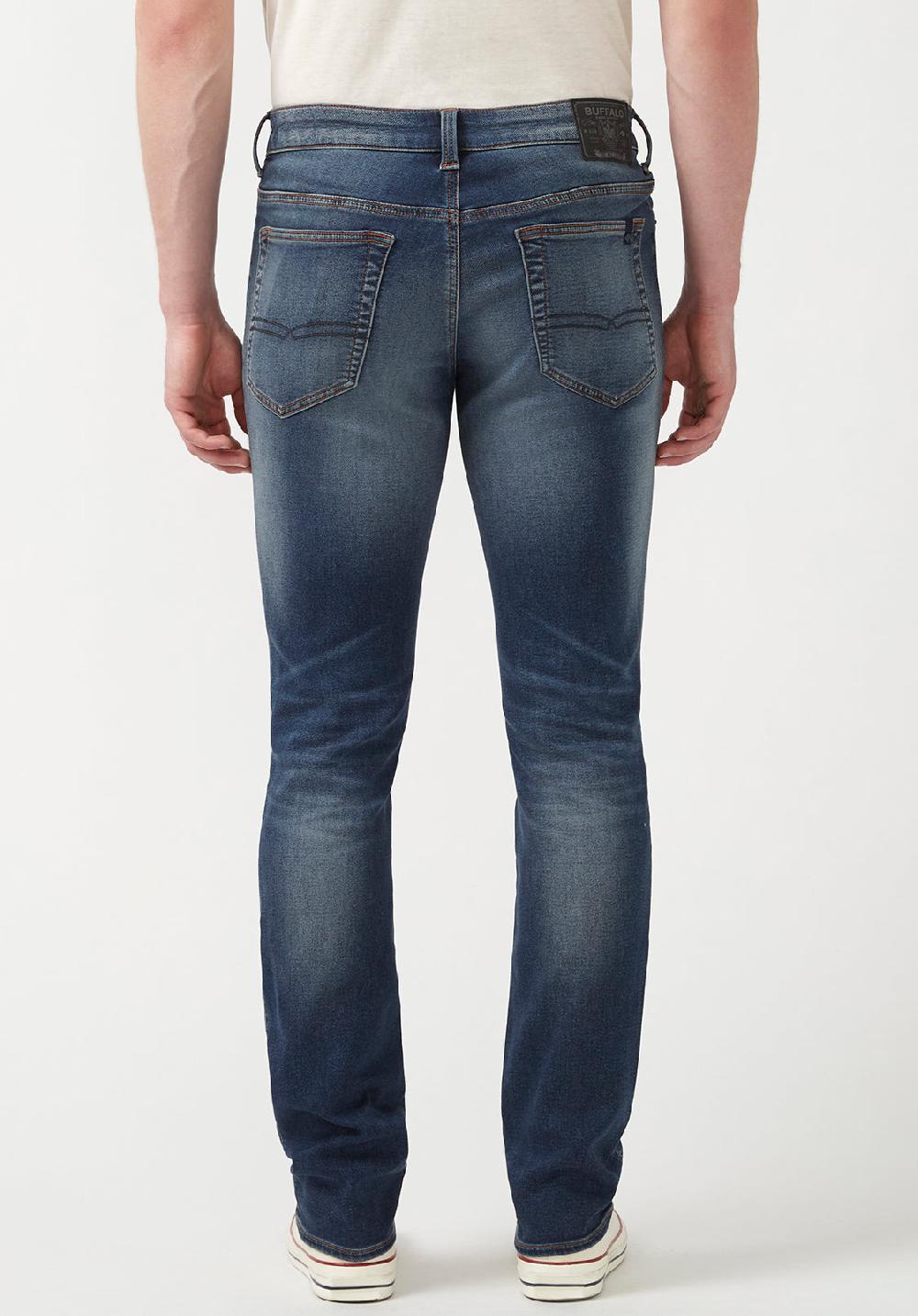 Buffalo David Bitton Slim Ash Men's Fleece Jeans In Dark Sanded Blue