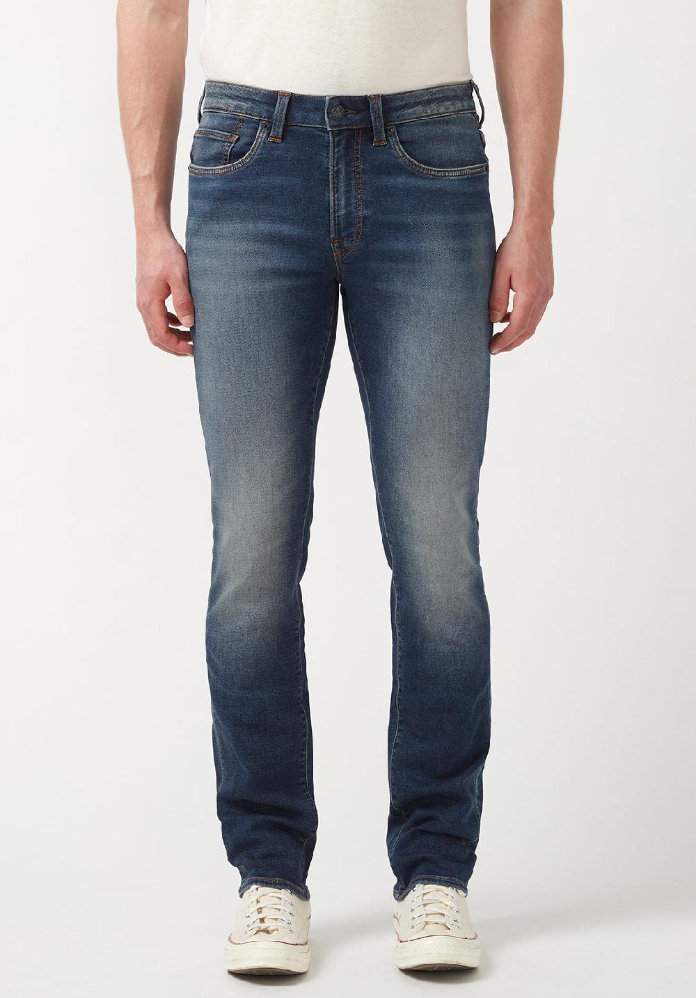 buffalo david bitton Slim Ash Men's Fleece Jeans in Dark Sanded Blue