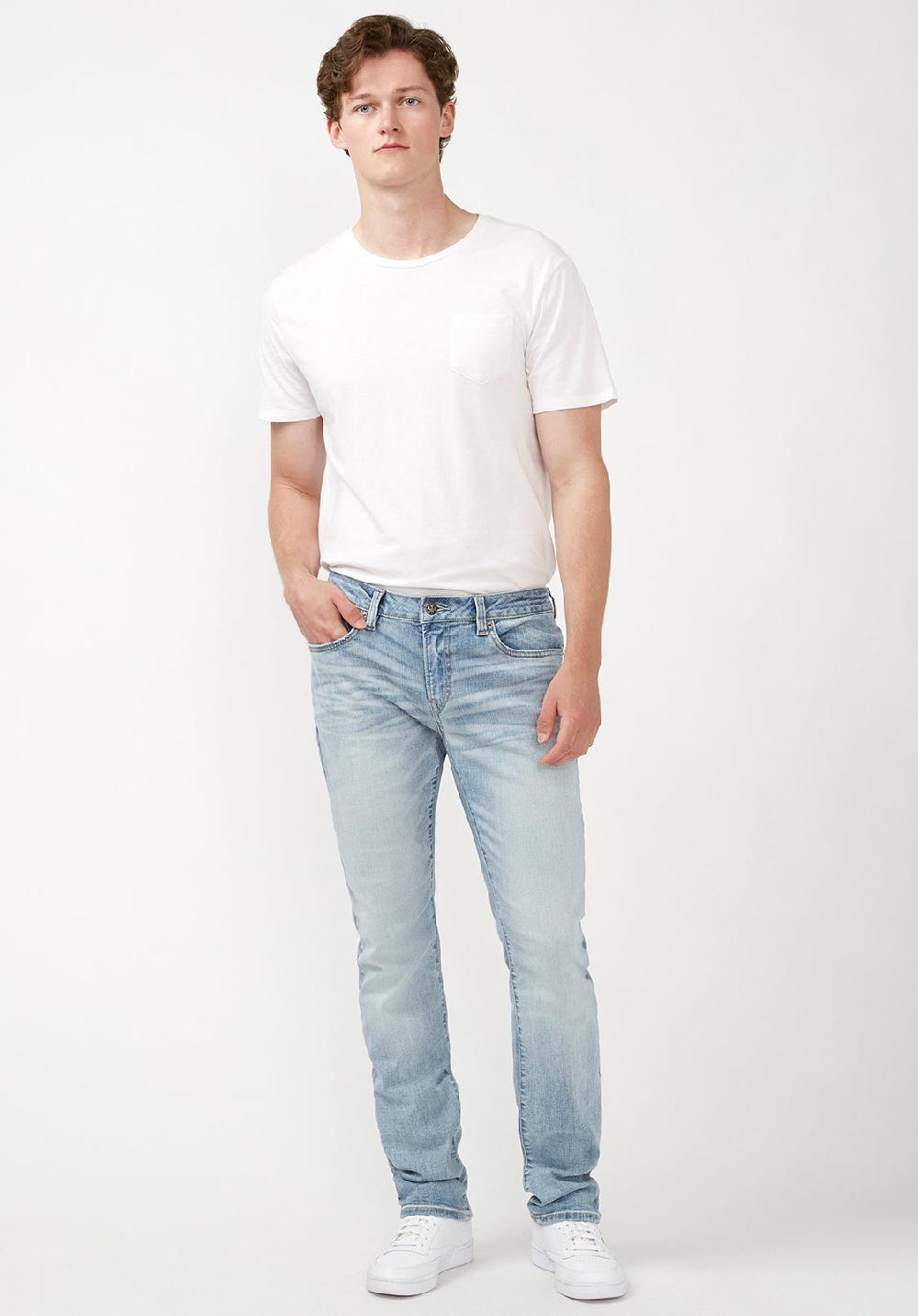 Buffalo David Bitton Slim Ash Men's Jeans In Crinkled Light Blue