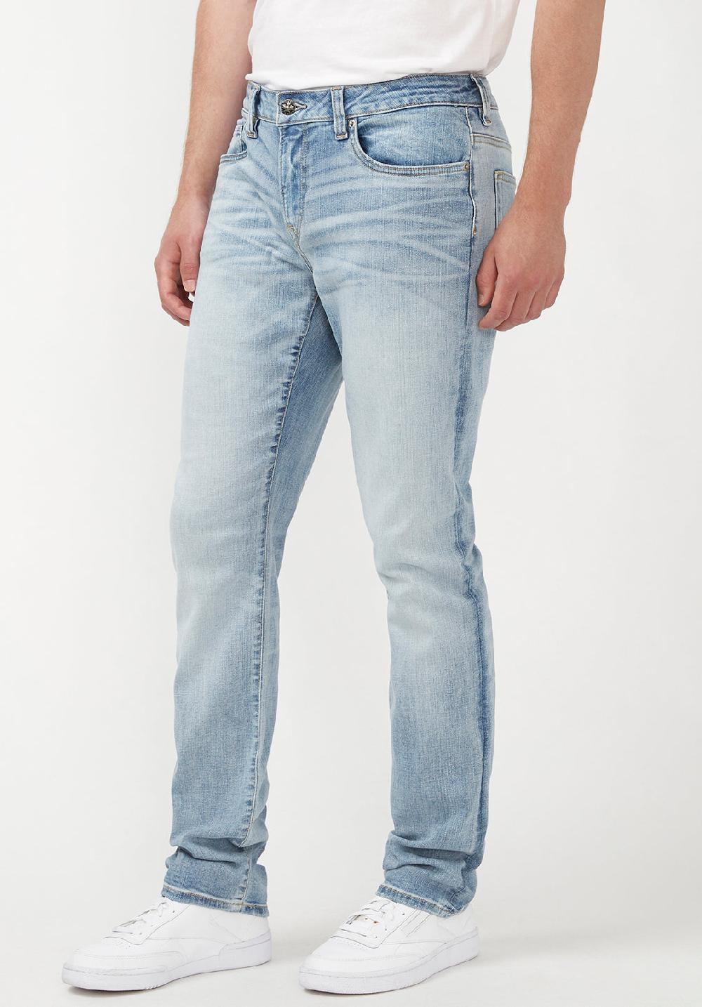 Buffalo David Bitton Slim Ash Men's Jeans In Crinkled Light Blue