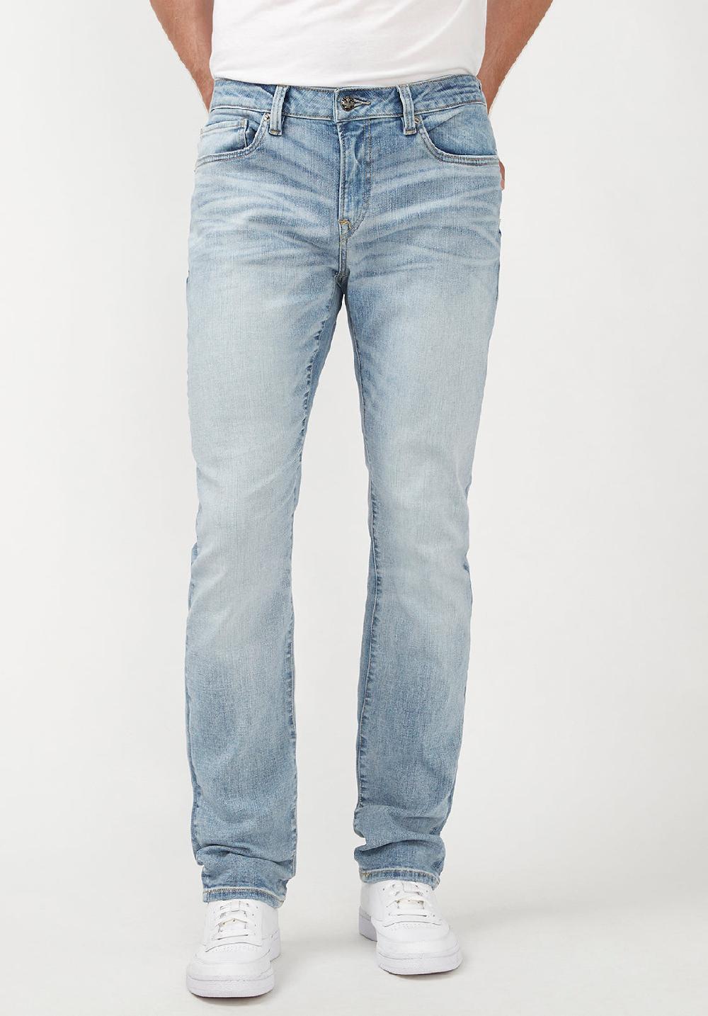 buffalo david bitton Slim Ash Men's Jeans in Crinkled Light Blue