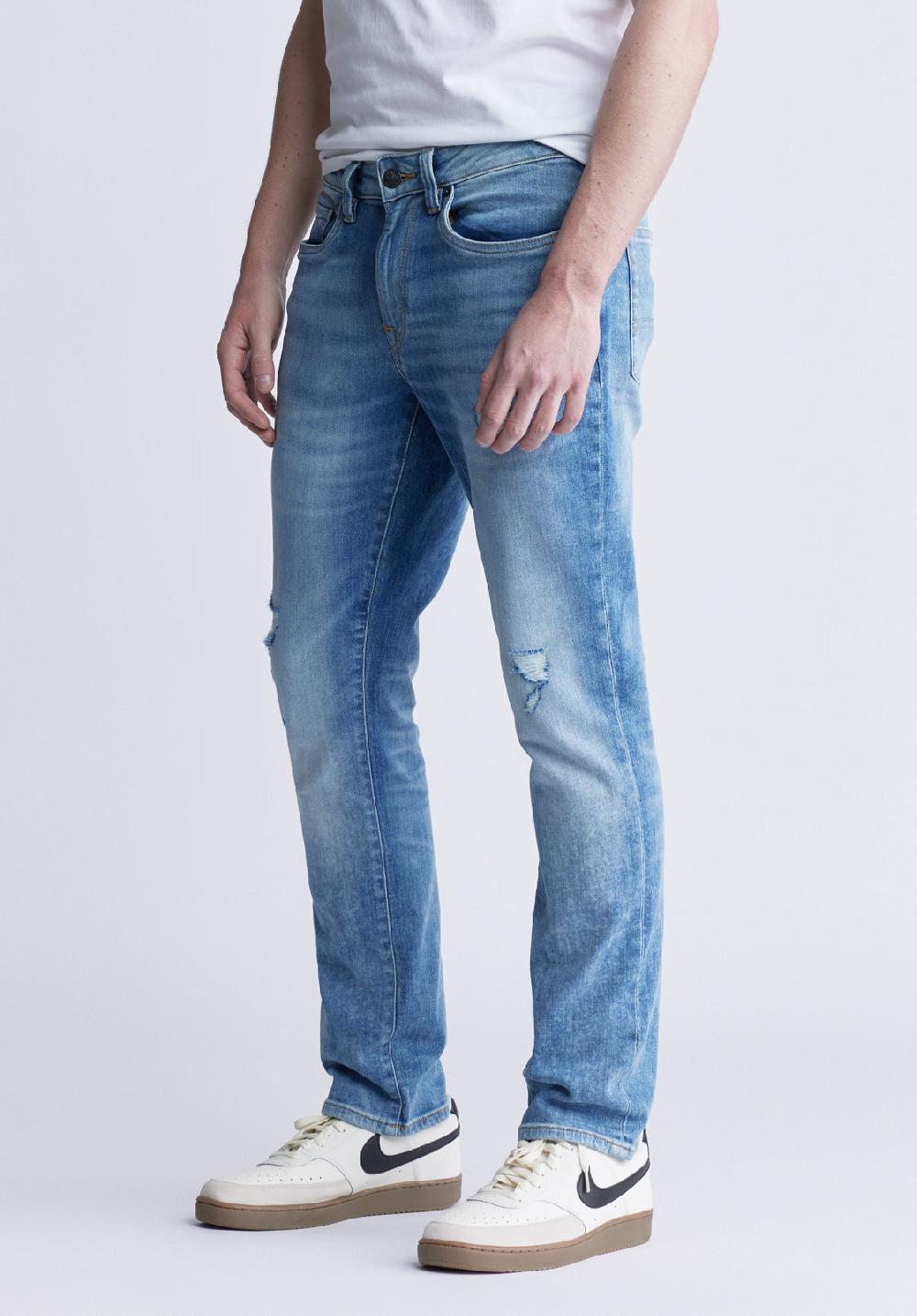 Buffalo David Bitton Slim Ash Men's Jeans In Veined And Rugged Blue