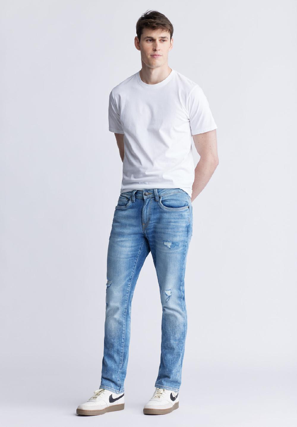 Buffalo David Bitton Slim Ash Men's Jeans In Veined And Rugged Blue