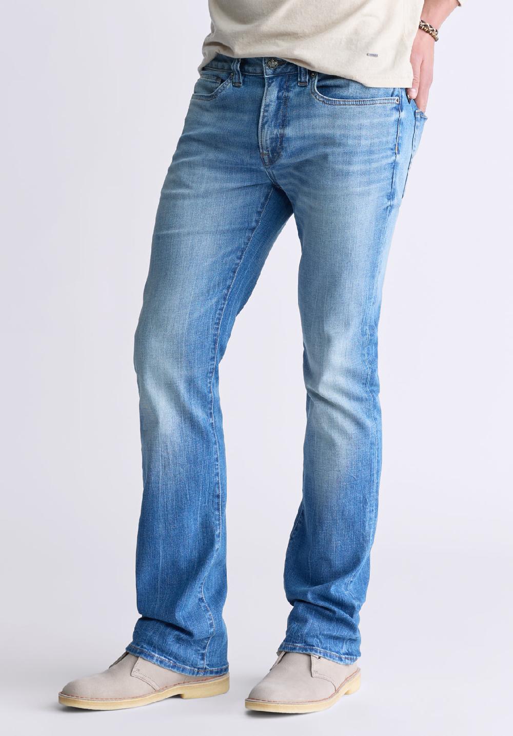 Buffalo David Bitton Slim Bootcut King Men's Jeans Veined And Sanded Indigo
