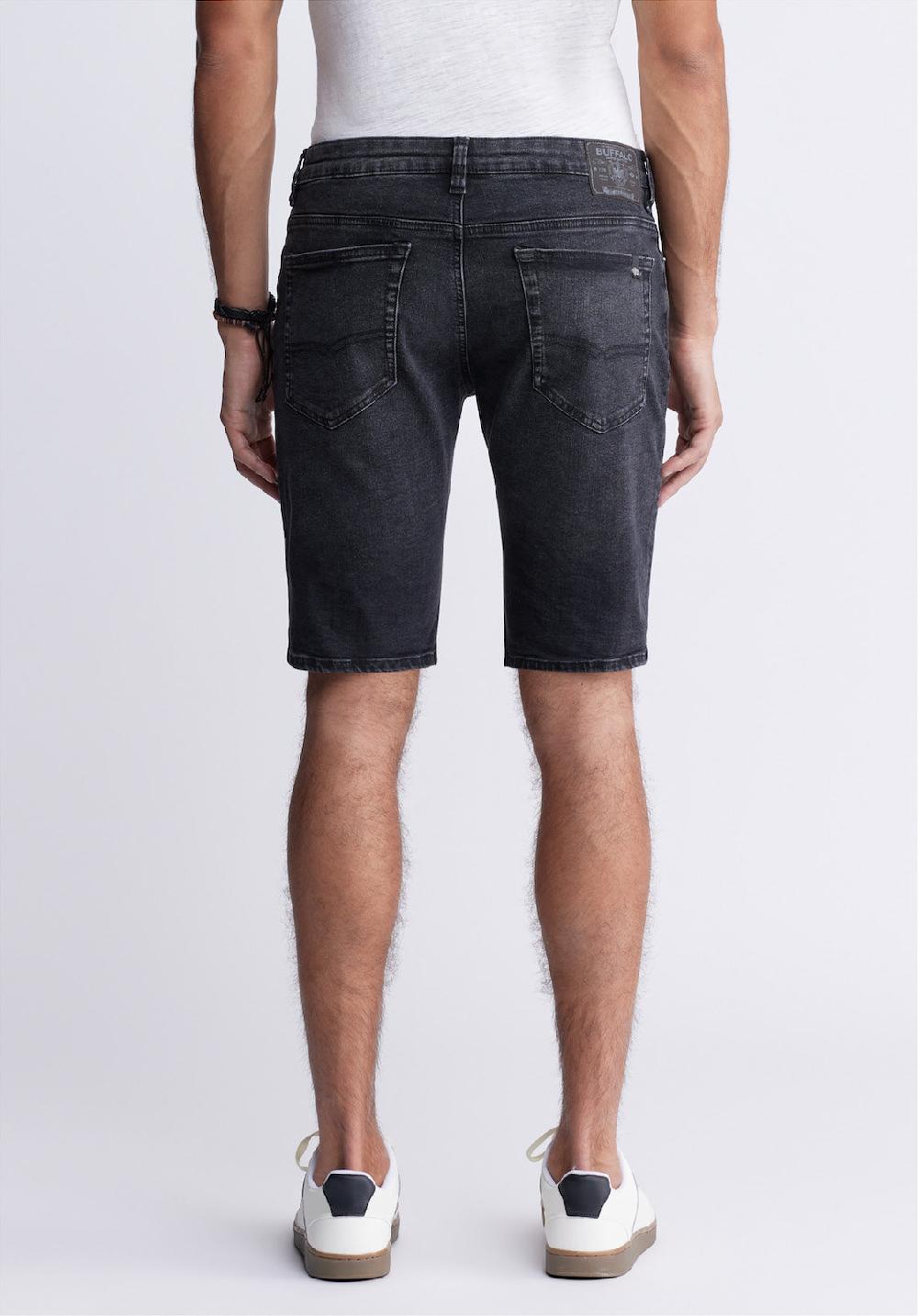 Buffalo David Bitton Slim Parker Men's Denim Shorts In Black Sanded Wash