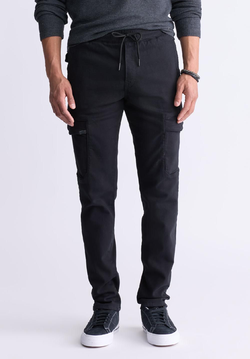 buffalo david bitton Slim Tapered Jim Men's Fleece Pants Black