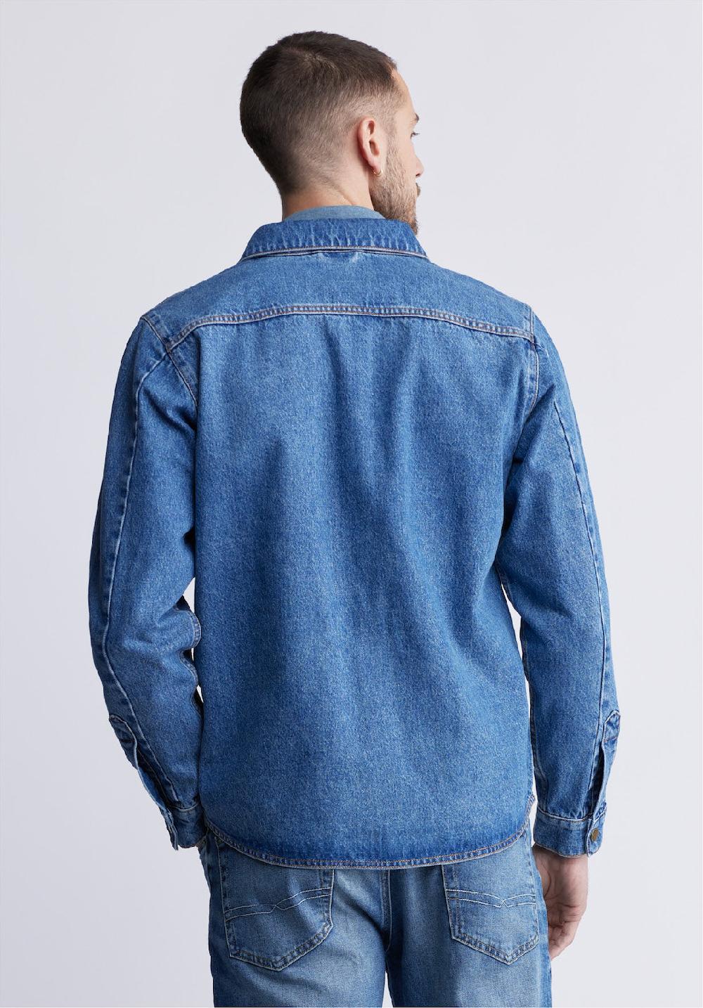 Buffalo David Bitton Sloan Men’s Long-Sleeve Denim Shirt In Authentic Blue