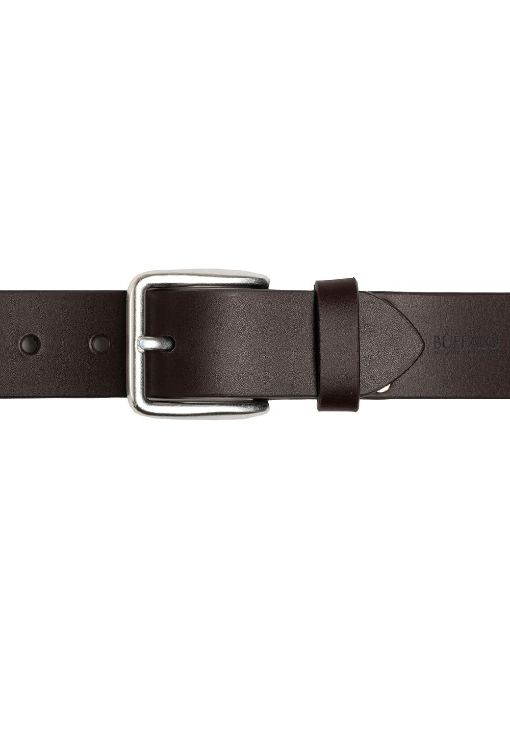 Buffalo David Bitton Smooth Full Grain Brown Buffalo Leather Belt