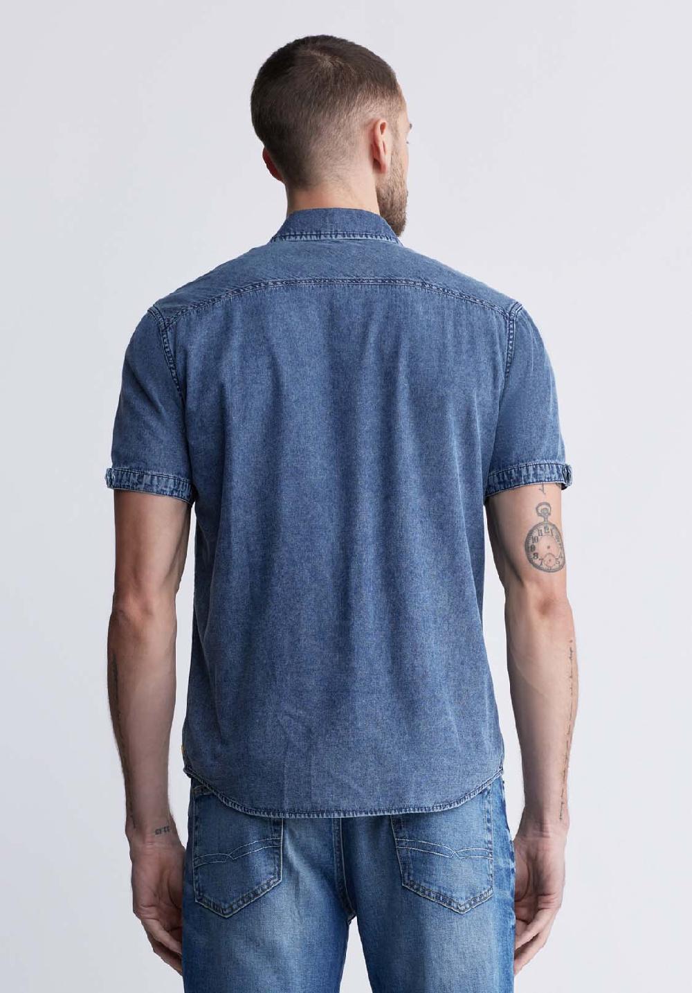 Buffalo David Bitton Somba Men’s Short Sleeve Shirt In Midnight Blue