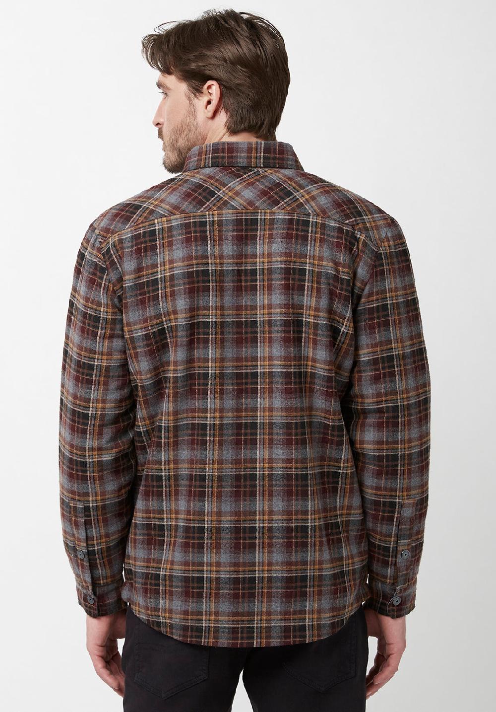 Buffalo David Bitton Soqer Men’s Shacket In Grey Brown Plaid