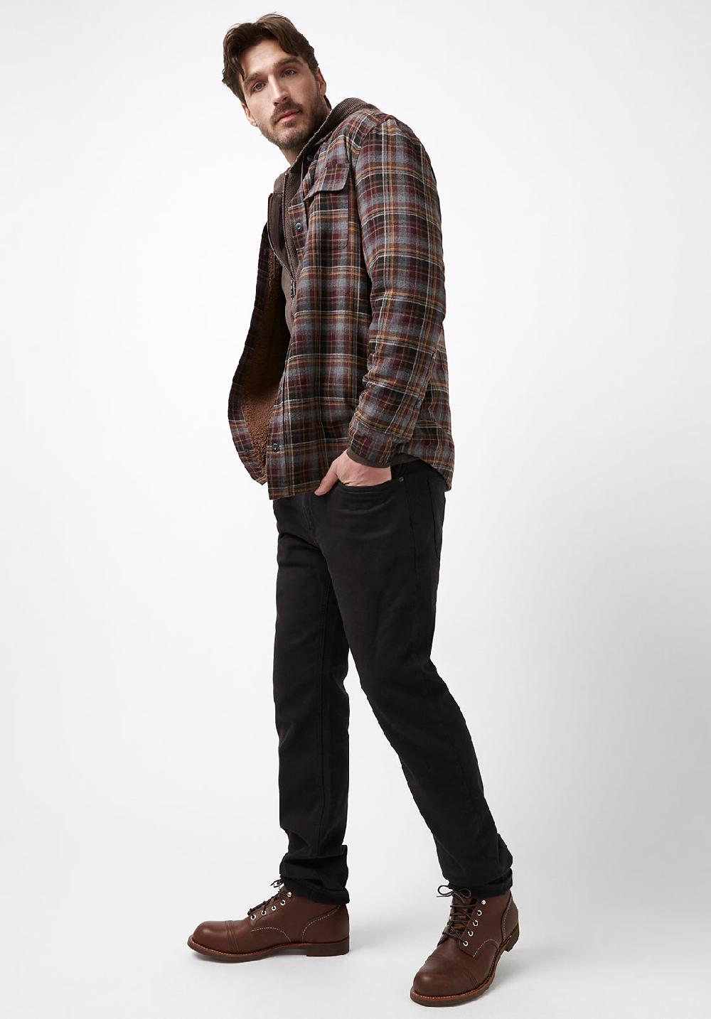 Buffalo David Bitton Soqer Men’s Shacket In Grey Brown Plaid