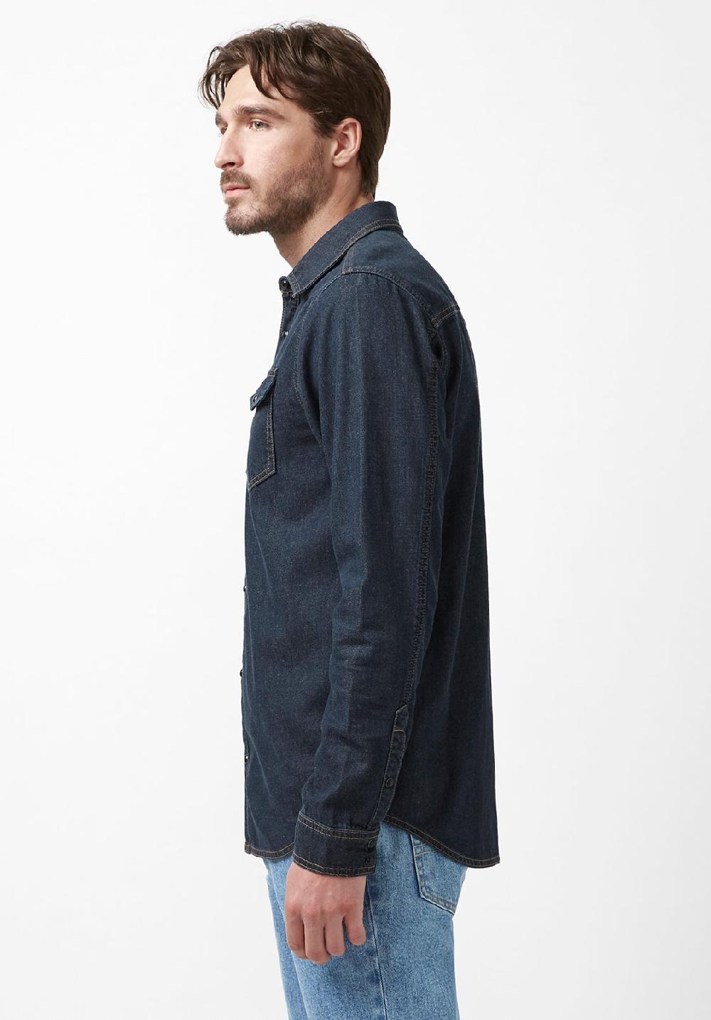 Buffalo David Bitton Stanley Men’s Long-Sleeve Denim Shirt In Indigo