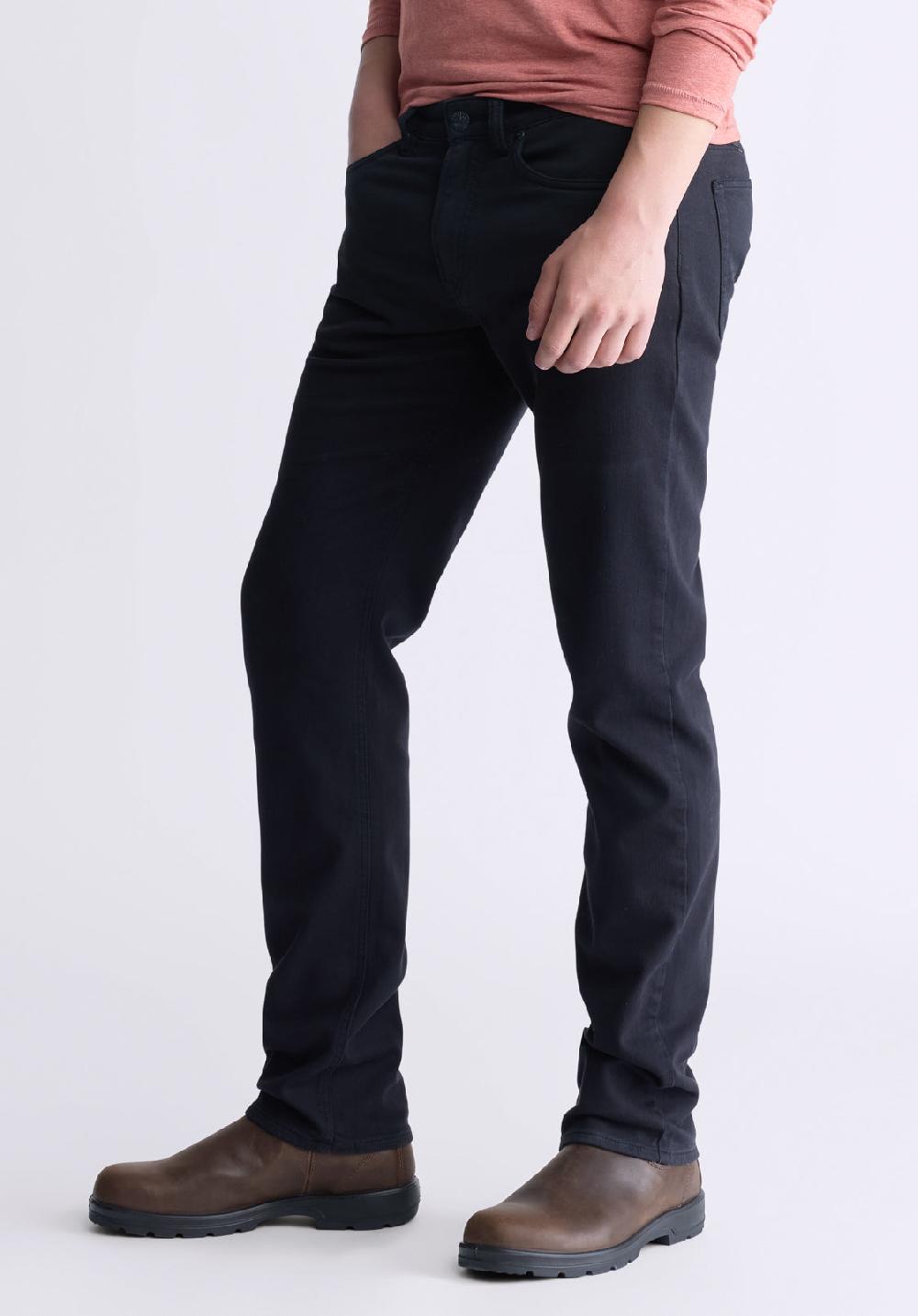 Buffalo David Bitton Straight Six Black Men's Fleece Canvas Pants