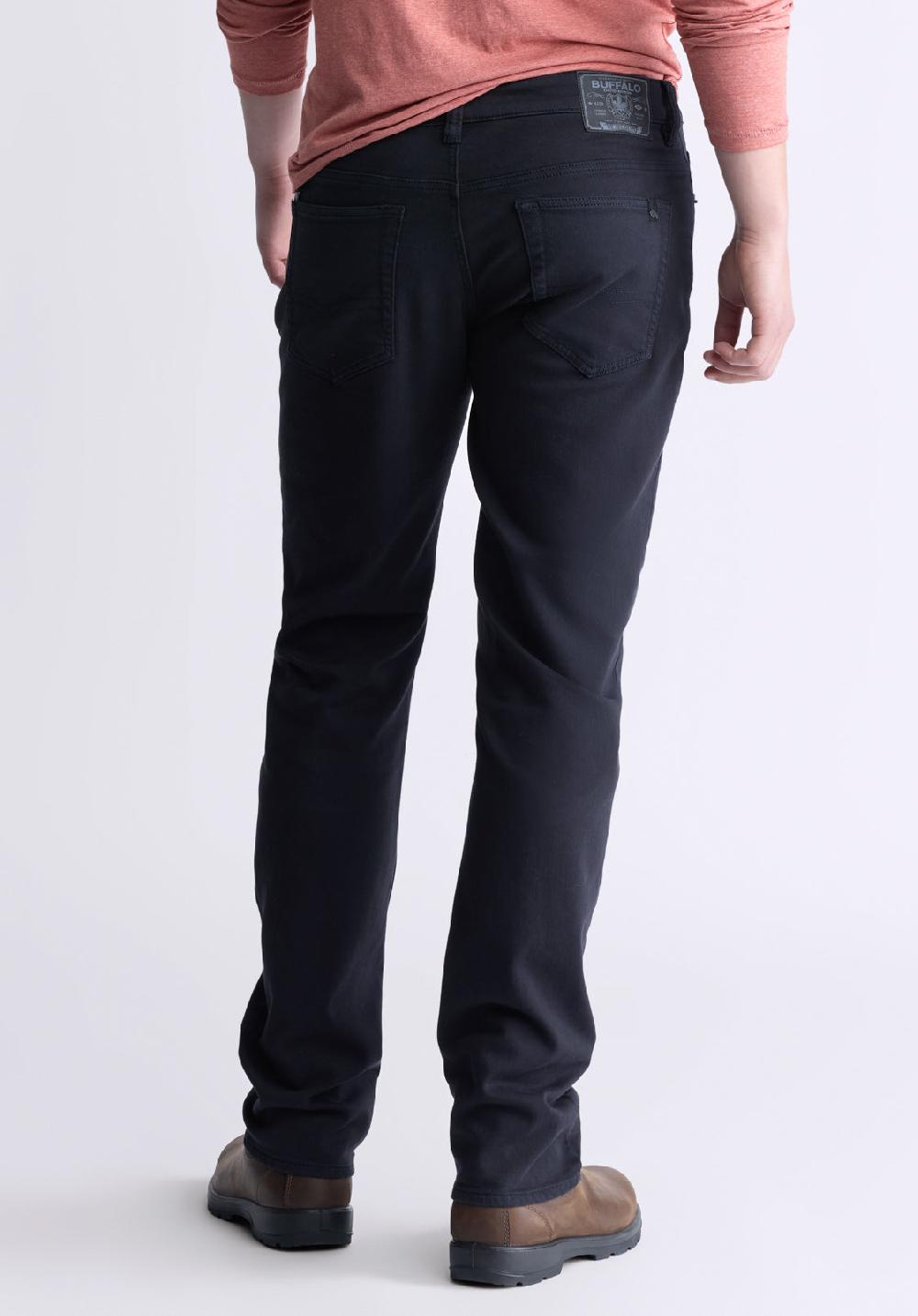 Buffalo David Bitton Straight Six Black Men's Fleece Canvas Pants