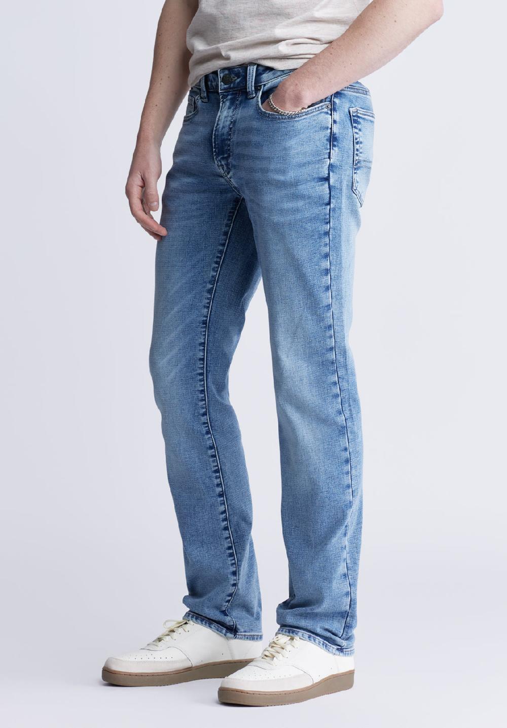 Buffalo David Bitton Straight Six Men's Five-Pocket Fleece Jeans Sanded Wash