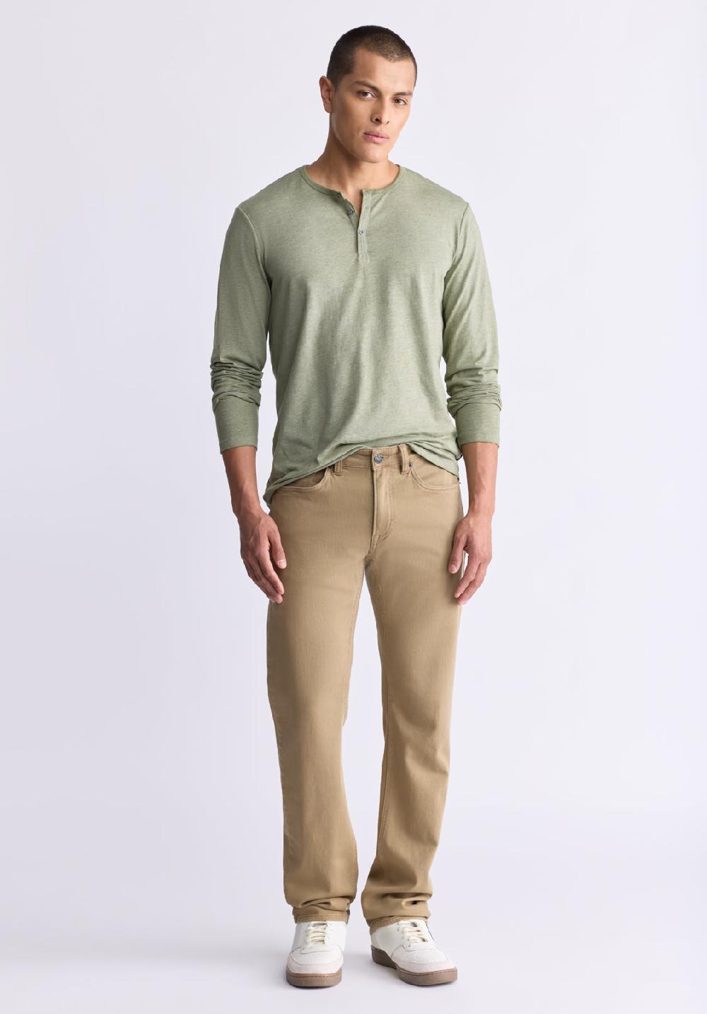 Buffalo David Bitton Straight Six Men's Fleece Canvas Pants In Dark Beige